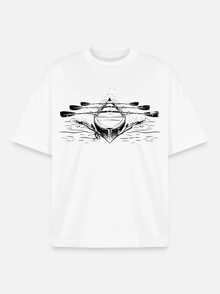 Racing rowing boat - Boxy Heavyweight Unisex Organic T-Shirt by Stanley/Stella - white