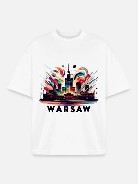 Varsovie Capitale Pologne Cadeau - T-shirt unisexe boxy épais biologique Stanley/Stella - blanc