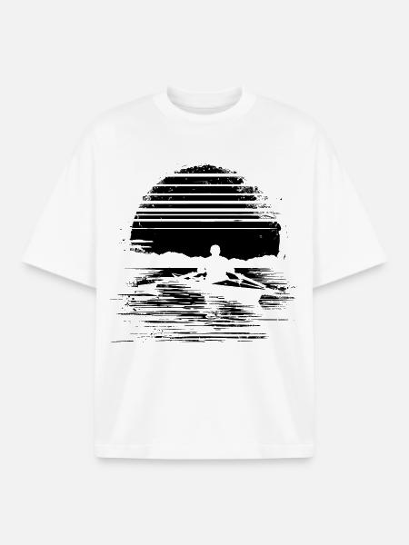 Graphismes d’aviron - T-shirt unisexe boxy épais biologique Stanley/Stella - blanc