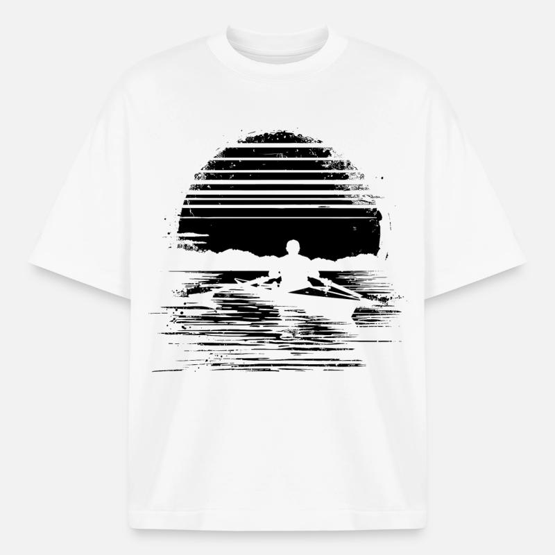 Graphismes d’aviron - T-shirt unisexe épais coupe boxy Stanley/Stella - blanc