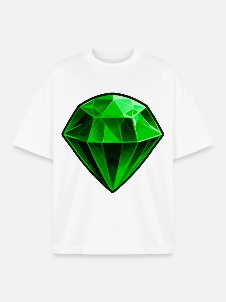 Precious Green Emerald Gemstone - Boxy Heavyweight Unisex Organic T-Shirt by Stanley/Stella - white