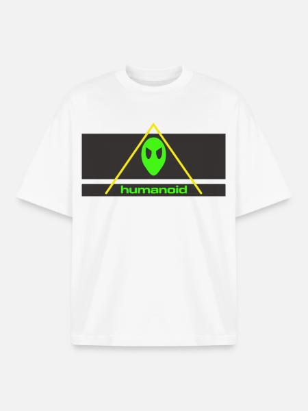 humanoid festival - Boxy Heavyweight Unisex Organic T-Shirt by Stanley/Stella - white