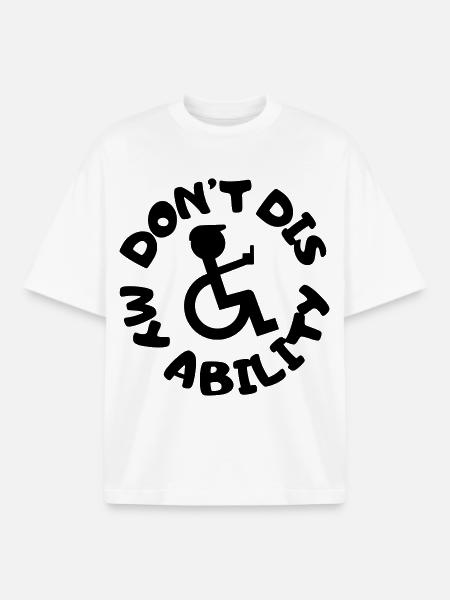 Don't deny my disability # - Boxy Heavyweight Unisex Organic T-Shirt by Stanley/Stella - white