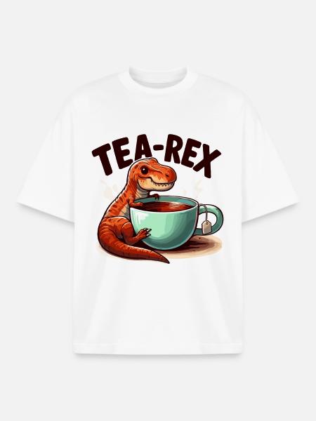 Tee Rex Tee-Rex Teetrinker Geschenk - Boxy Heavyweight Unisex Organic T-Shirt von Stanley/Stella - Weiß