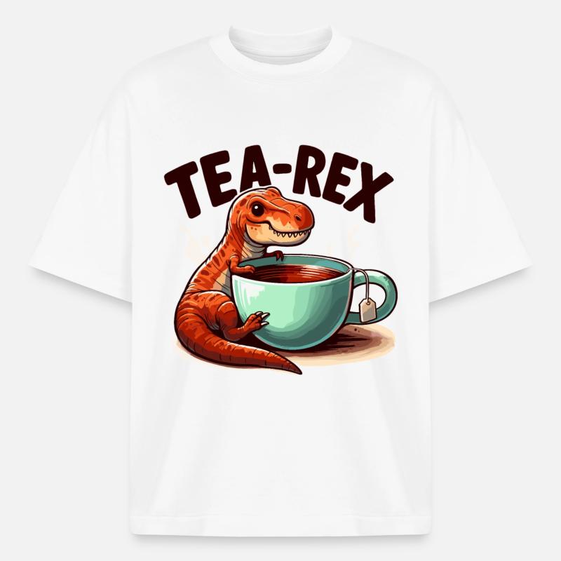 Tee Rex Tee-Rex Teetrinker Geschenk - Boxy Heavyweight Unisex Organic T-Shirt von Stanley/Stella - Weiß