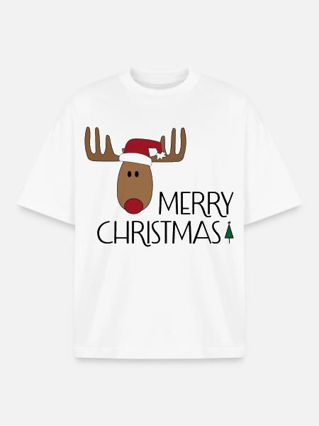 Joyeux Noël - T-shirt unisexe boxy épais biologique Stanley/Stella - blanc