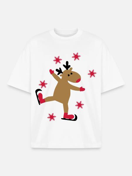 Funny moose for Christmas - Boxy Heavyweight Unisex Organic T-Shirt by Stanley/Stella - white