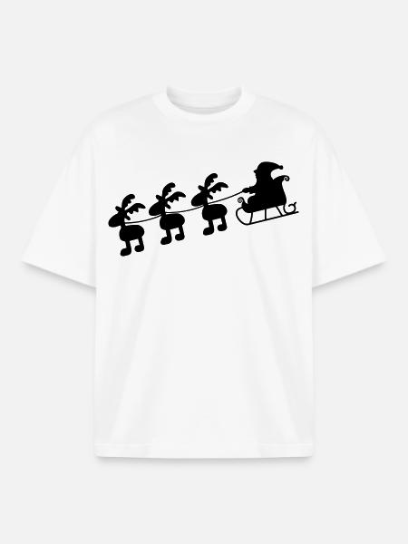 Weihnachtsmann mit Schlitten - Boxy Heavyweight Unisex Organic T-Shirt von Stanley/Stella - Weiß
