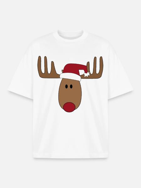 Christmas Moose - Boxy Heavyweight Unisex Organic T-Shirt by Stanley/Stella - white
