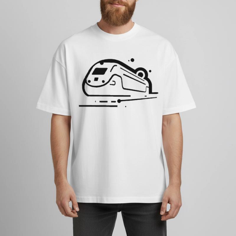 Train Comic Style Boxy Heavyweight Unisex Organic T-Shirt by Stanley/Stella