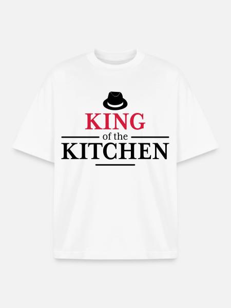 Men's Cooking Apron - Boxy Heavyweight Unisex Organic T-Shirt by Stanley/Stella - white