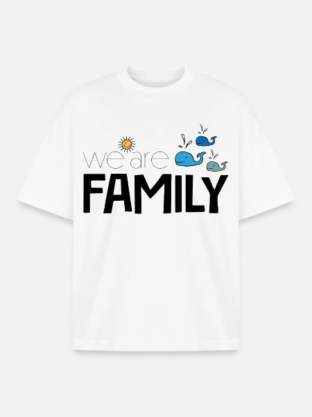 We are Family - Boxy Heavyweight Unisex Organic T-Shirt by Stanley/Stella - white