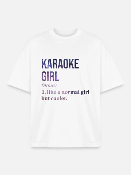 Karaoké Karaoké Karaoké - T-shirt unisexe boxy épais biologique Stanley/Stella - blanc