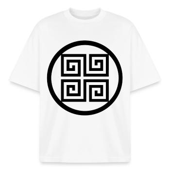 Griechisches Symbol - Boxy Heavyweight Unisex Organic T-Shirt von Stanley/Stella - Weiß - Vorne - AI Model Male 185 light (185cm) & AI Model Female 172 dark (172cm)