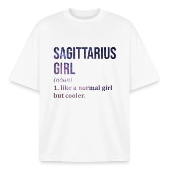Sagittaire - T-shirt unisexe boxy épais biologique Stanley/Stella - blanc - Devant - AI Model Male 185 light (185cm) & AI Model Female 172 dark (172cm)