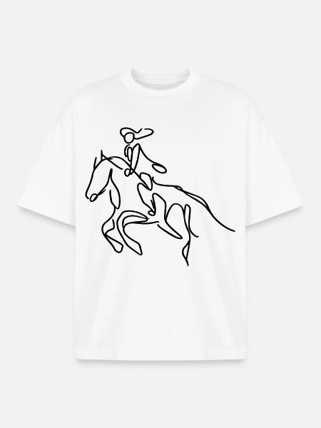 Rider Sketch - Boxy Heavyweight Unisex Organic T-Shirt by Stanley/Stella - white