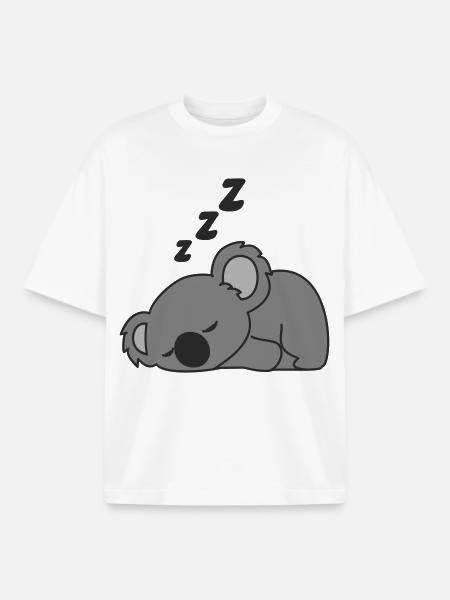 sleepy koala - Boxy Heavyweight Unisex Organic T-Shirt by Stanley/Stella - white