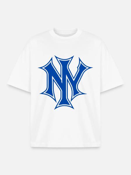 Logo NYC Style Vibrant Design - T-shirt unisexe boxy épais biologique Stanley/Stella - blanc