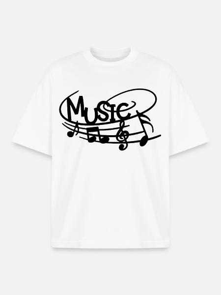 Music in the Skin (Black) - Boxy Heavyweight Unisex Organic T-Shirt by Stanley/Stella - white