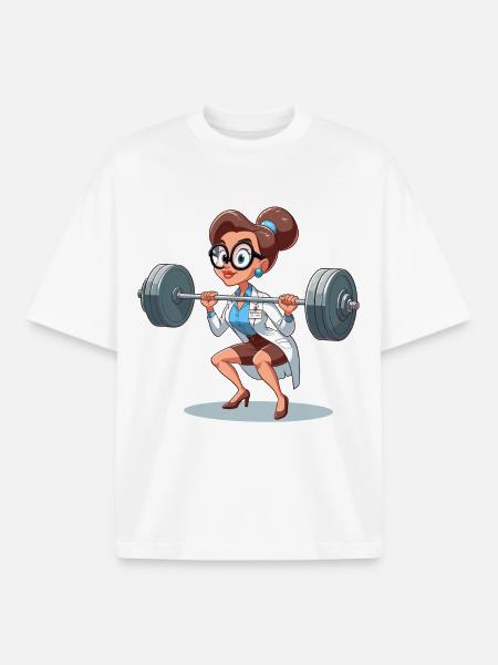 Intelligens Træning Sjov Gym Kvinde Gave - Stanley/Stella unisex boxy heavyweight T-shirt økologisk - hvid