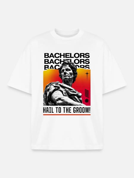 Hail to the Groom - Bachelor Style - Boxy Heavyweight Unisex Organic T-Shirt by Stanley/Stella - white