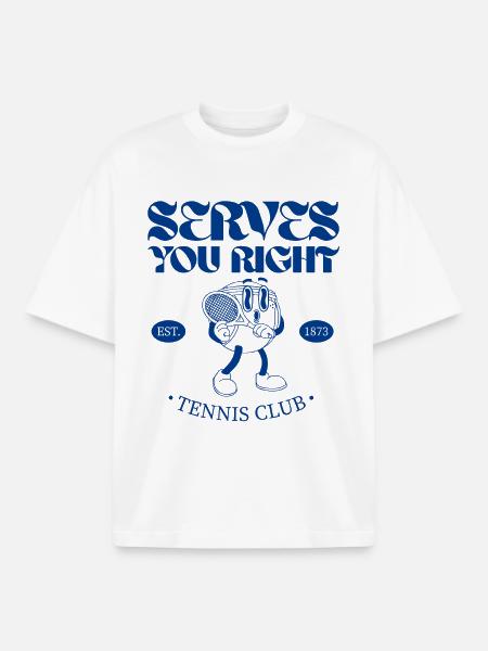 Serves You Right Tennis - Boxy Heavyweight Unisex Organic T-Shirt by Stanley/Stella - white