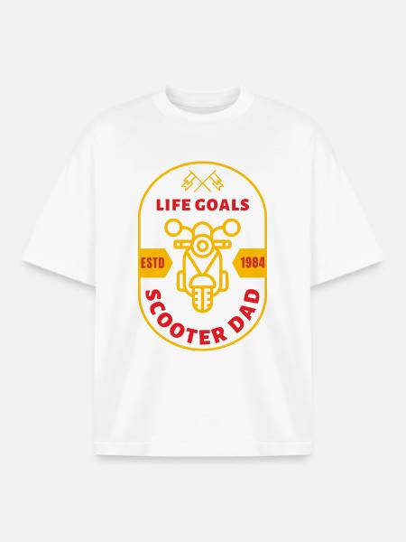 Scooter Dad – Vintage Motorroller Badge - Boxy Heavyweight Unisex Organic T-Shirt by Stanley/Stella - white