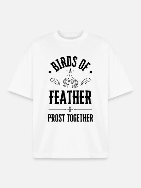 Oiseaux d’une même plume prosternent ensemble - T-shirt unisexe boxy épais biologique Stanley/Stella - blanc