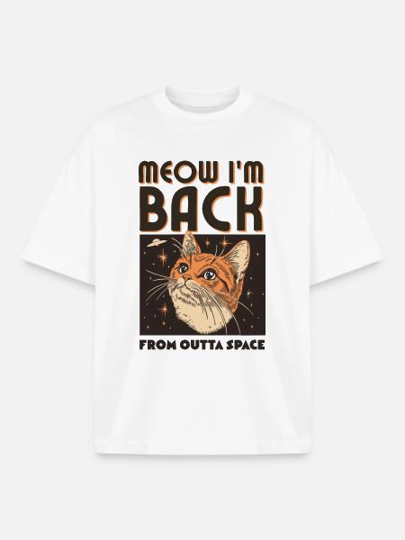 Meow I'm Back - Boxy Heavyweight Unisex Organic T-Shirt by Stanley/Stella - white