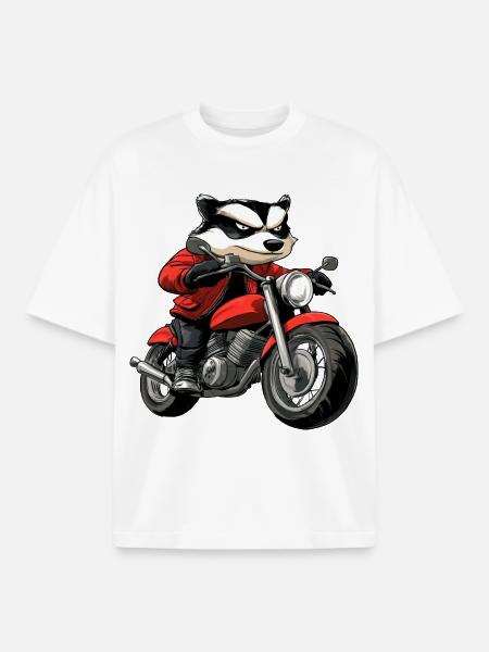 Badgers Moto / Moto Badger - T-shirt unisexe boxy épais biologique Stanley/Stella - blanc
