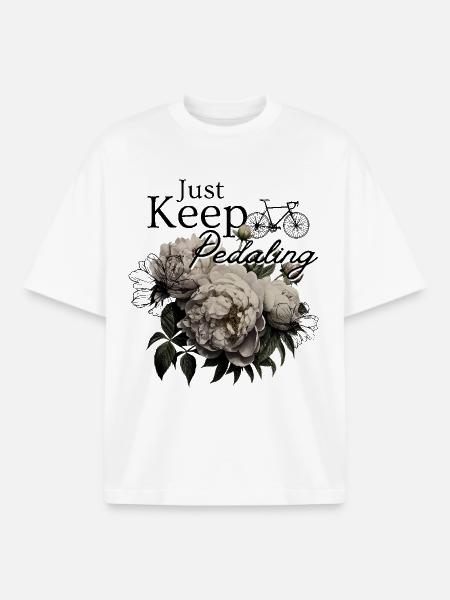 Pedaling – Floral Elegance - Boxy Heavyweight Unisex Organic T-Shirt von Stanley/Stella - Weiß
