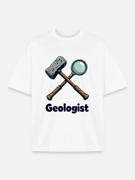 Geologist Tools - Boxy Heavyweight Unisex Organic T-Shirt by Stanley/Stella - white