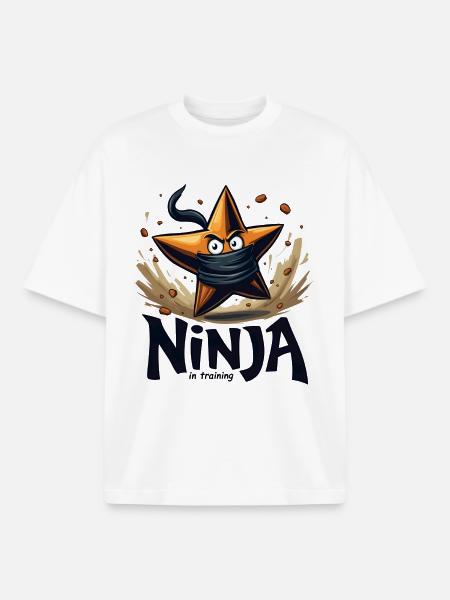Ninja in Training Star - Boxy Heavyweight Unisex Organic T-Shirt by Stanley/Stella - white
