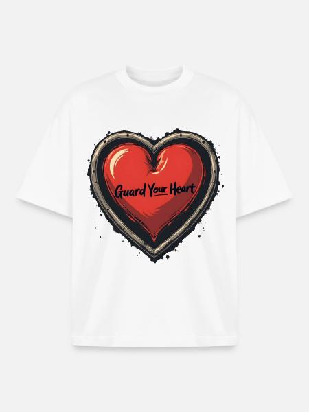Guard Your Heart - Boxy Heavyweight Unisex Organic T-Shirt by Stanley/Stella - white