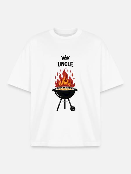 Grillmeister – Uncle - Boxy Heavyweight Unisex Organic T-Shirt by Stanley/Stella - white