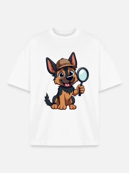 Deutscher Schäferhund Offizier - Boxy Heavyweight Unisex Organic T-Shirt von Stanley/Stella - Weiß