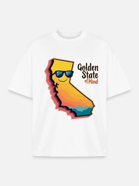 Golden State of Mind - Boxy Heavyweight Unisex Organic T-Shirt von Stanley/Stella - Weiß