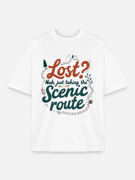 Taking the Scenic Route - Boxy Heavyweight Unisex Organic T-Shirt by Stanley/Stella - white