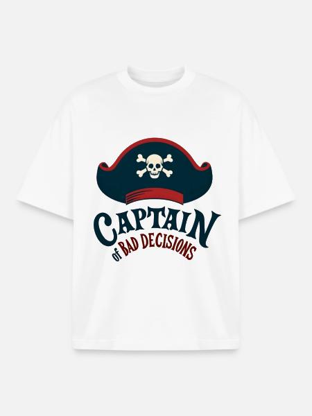 Captain of Bad Decisions - Boxy Heavyweight Unisex Organic T-Shirt von Stanley/Stella - Weiß