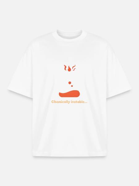 Chemically Unstable... with Coffee - Boxy Heavyweight Unisex Organic T-Shirt by Stanley/Stella - white