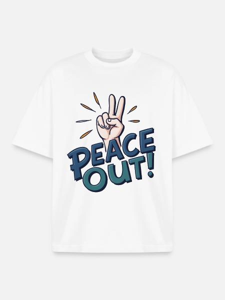 Peace Out Hand - Boxy Heavyweight Unisex Organic T-Shirt von Stanley/Stella - Weiß