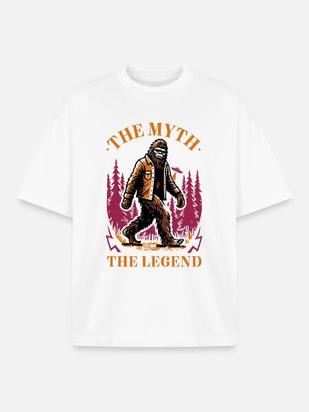 Bigfoot – La légende perdure - T-shirt unisexe boxy épais biologique Stanley/Stella - blanc
