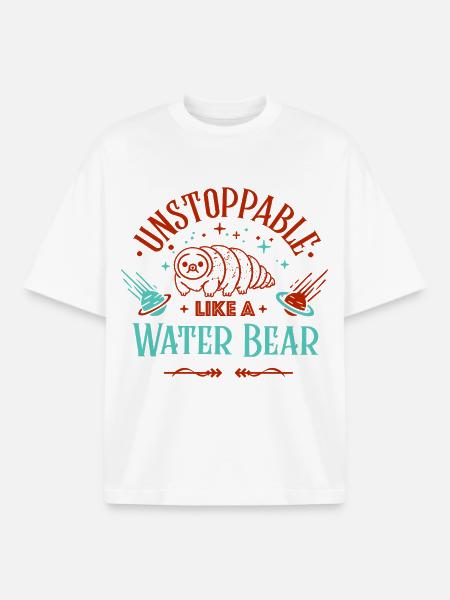 Inarrêtable comme un tardigrade - T-shirt unisexe boxy épais biologique Stanley/Stella - blanc