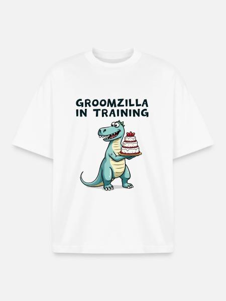 Groomzilla in Training - Boxy Heavyweight Unisex Organic T-Shirt von Stanley/Stella - Weiß
