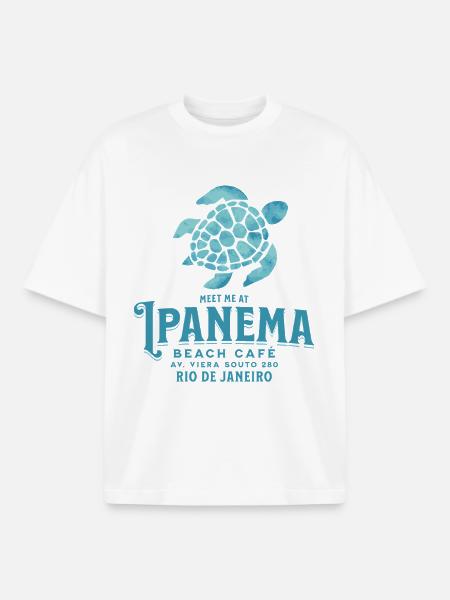 Meet me at Ipanema Beach Café - Boxy Heavyweight Unisex Organic T-Shirt by Stanley/Stella - white