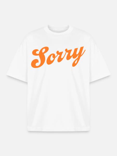 Sorry – Minimalistisches Statement - Boxy Heavyweight Unisex Organic T-Shirt von Stanley/Stella - Weiß