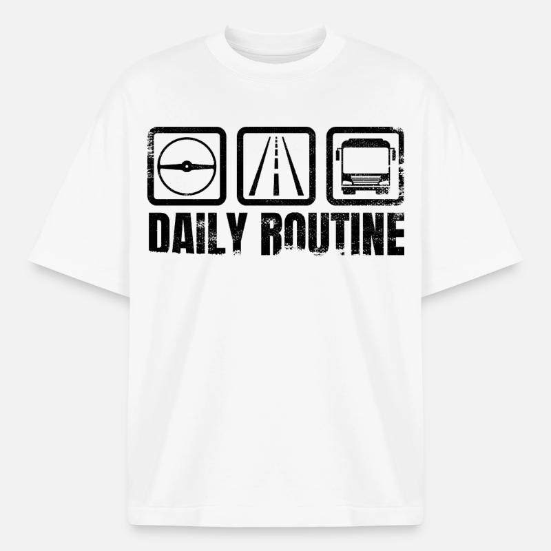Busfahrer Routine - Boxy Heavyweight Unisex Organic T-Shirt von Stanley/Stella - Weiß