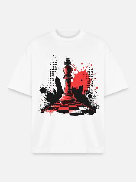 Schachfiguren Graffiti - Boxy Heavyweight Unisex Organic T-Shirt von Stanley/Stella - Weiß