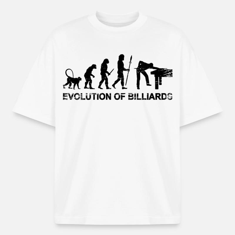 Billiards Evolution - Boxy Heavyweight Unisex Organic T-Shirt by Stanley/Stella - white