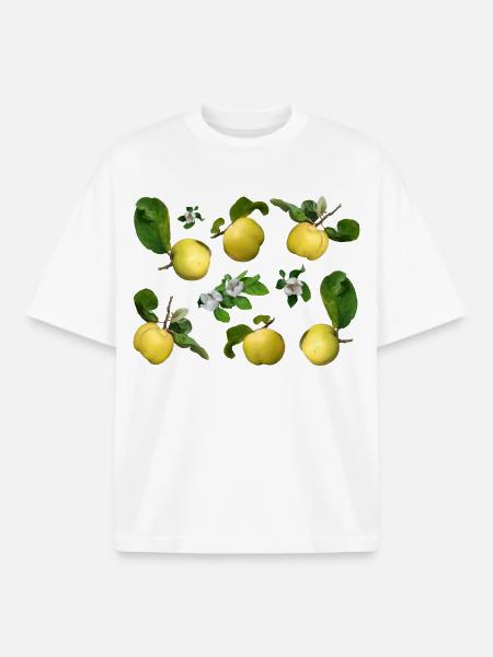 Quitten mit Quittenblüten - Boxy Heavyweight Unisex Organic T-Shirt von Stanley/Stella - Weiß